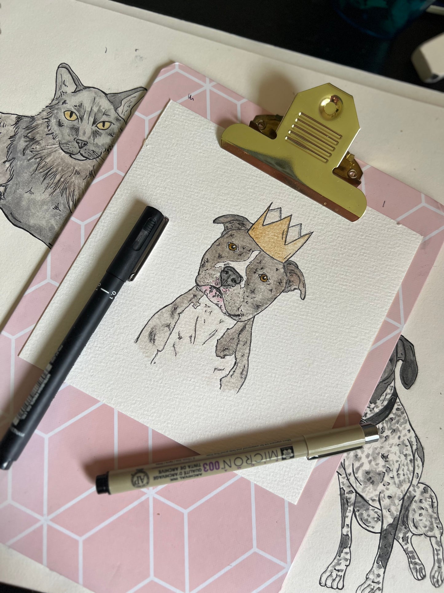 6X6 Hand drawn portrait